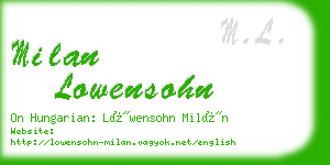 milan lowensohn business card